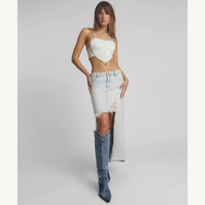 One Teaspoon Denim Heart Backless Crop Top