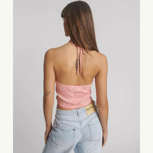 One Teaspoon Tie Dye Heart Cropped Halter Neck Top