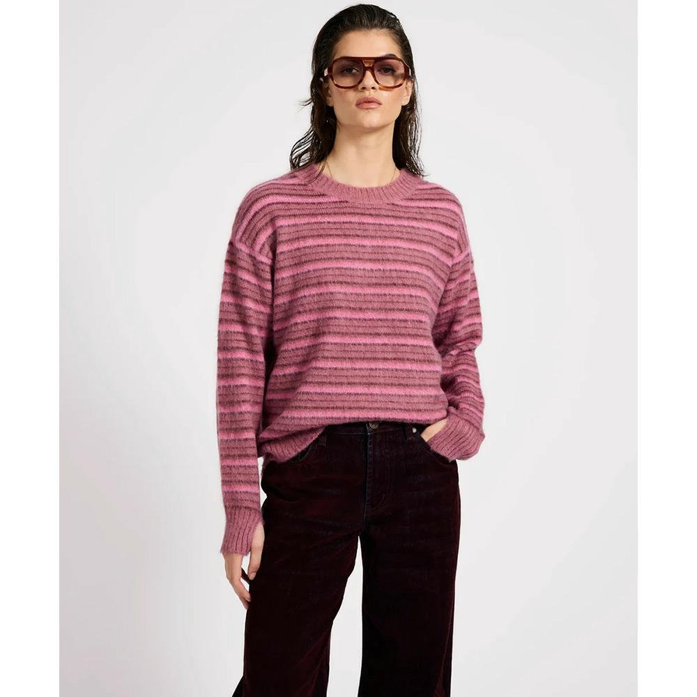 One Teaspoon Stripe Fluffy Mohair Knit Sweater