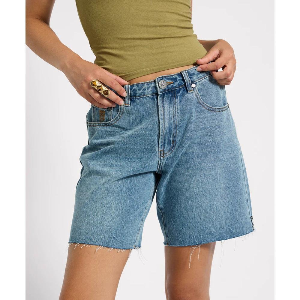 One Teaspoon Jacksons Mid Waist Wide Leg Shorts