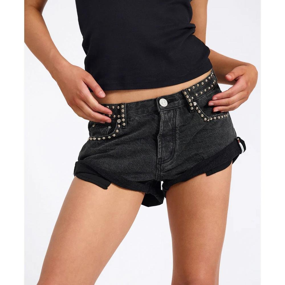 One Teaspoon Bandits Low Waist Studded Denim Shorts