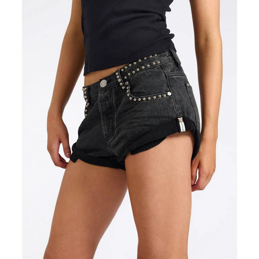 One Teaspoon Bandits Low Waist Studded Denim Shorts