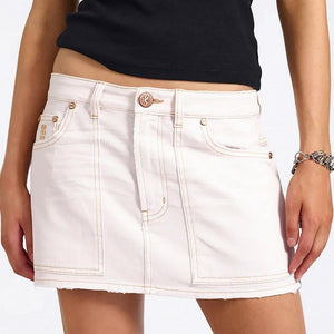 One Teaspoon Fiasco Low Waist Micro Mini Denim Skirt