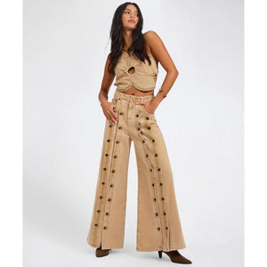 One Teaspoon Hollywoods High Waist Wide Leg Denim Jeans