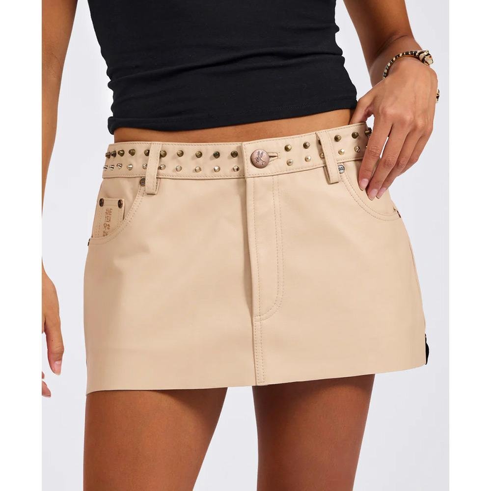 One Teaspoon Sloane Studded Leather Mini Skirt