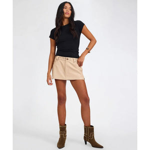 One Teaspoon Sloane Studded Leather Mini Skirt