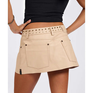 One Teaspoon Sloane Studded Leather Mini Skirt