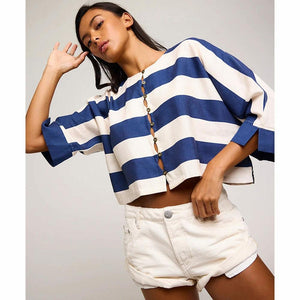 One Teaspoon Blue Vista Batwing Top