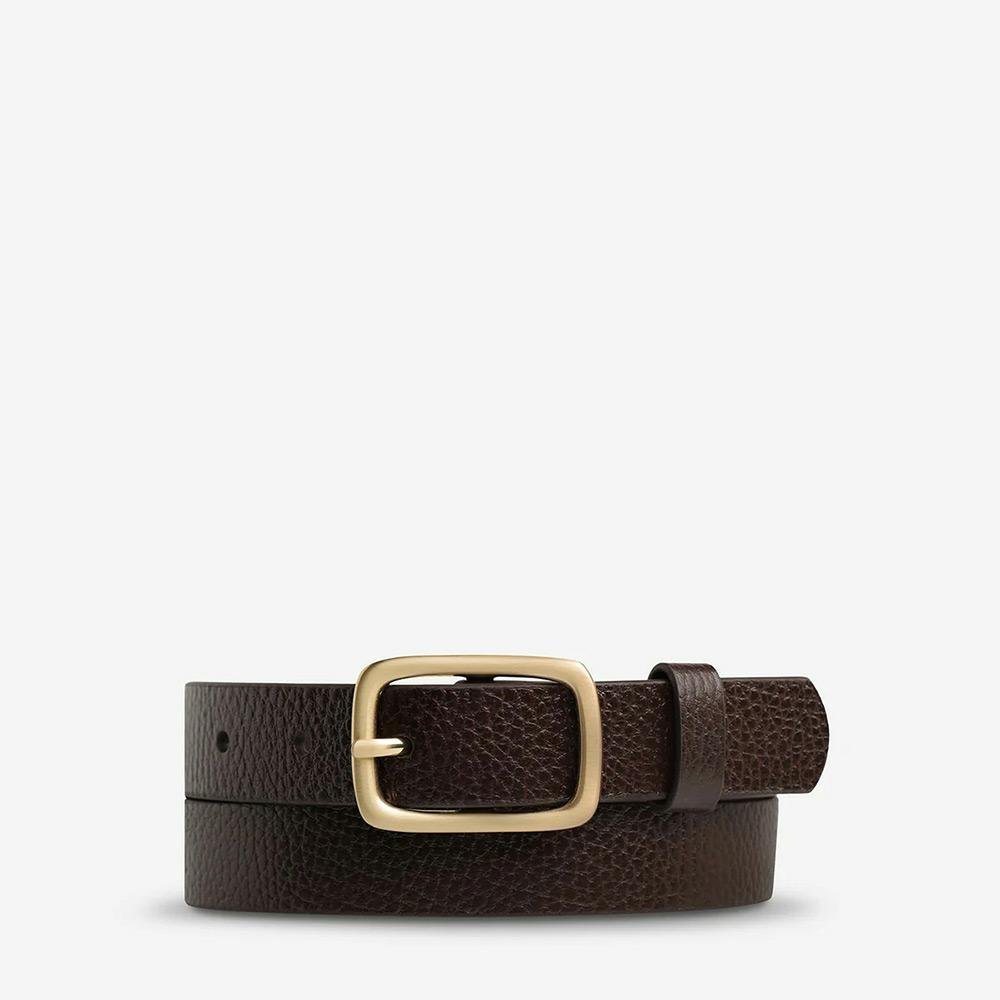 Status Anxiety Nobody's Fault Belt - Choc/Gold