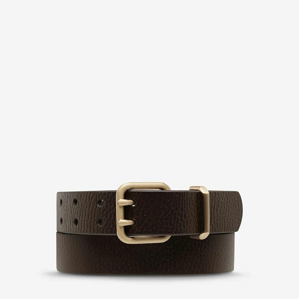 Status Anxiety Barely Moving Belt - Choc/Gold