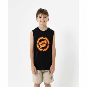 Santa Cruz Flame Ringed Dot Boys Muscle T-Shirt
