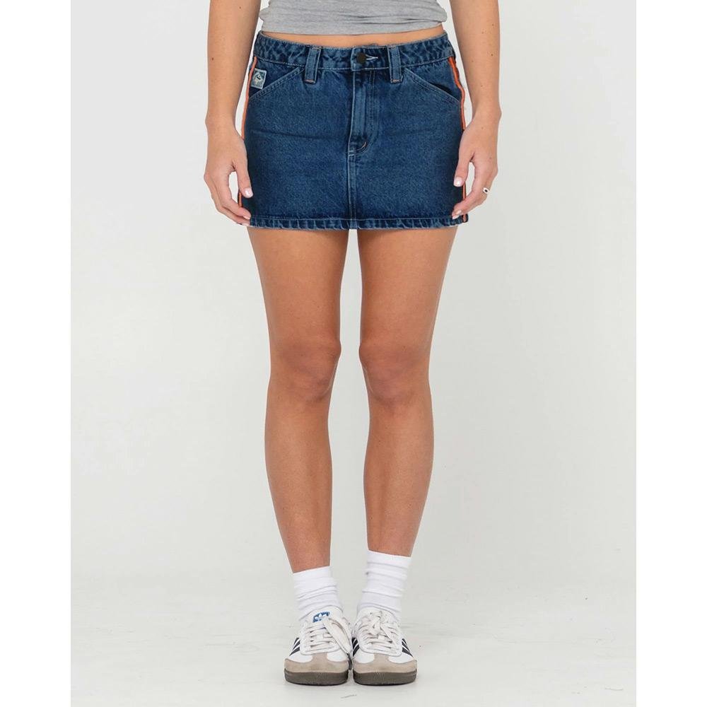 Rusty Flip Mommy Low Rise Mini Denim Skirt