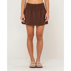 Rusty Palm Springs Shirred Mini Skirt