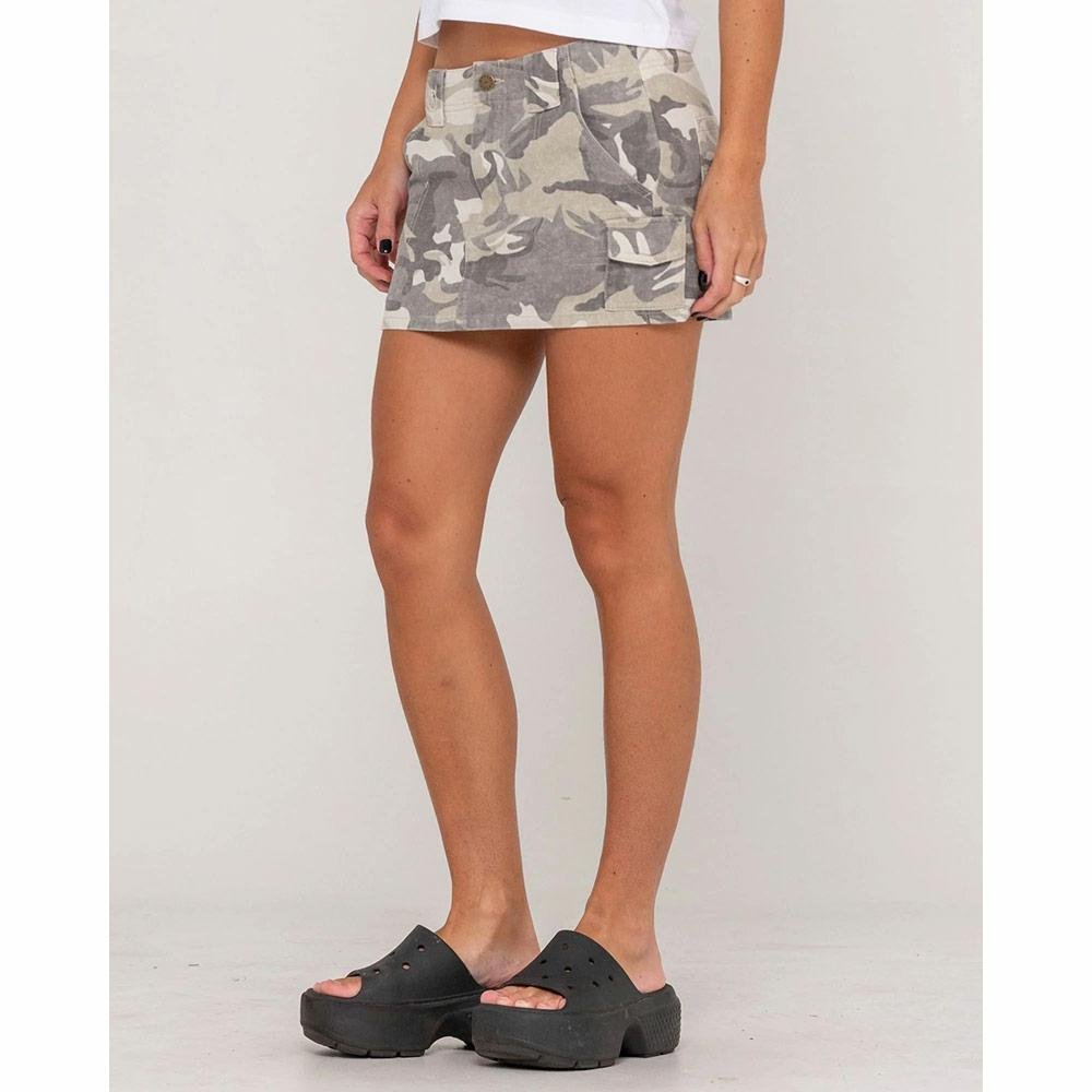 Rusty Camo-Mile Low Rise Mini Skirt