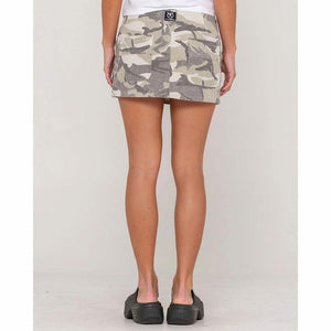 Rusty Camo-Mile Low Rise Mini Skirt