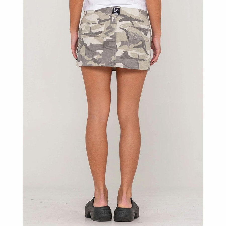 Rusty Camo-Mile Low Rise Mini Skirt