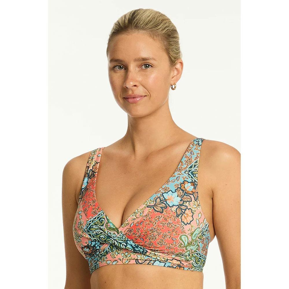 Sea Level Australia Java Cross Front Multifit Bra