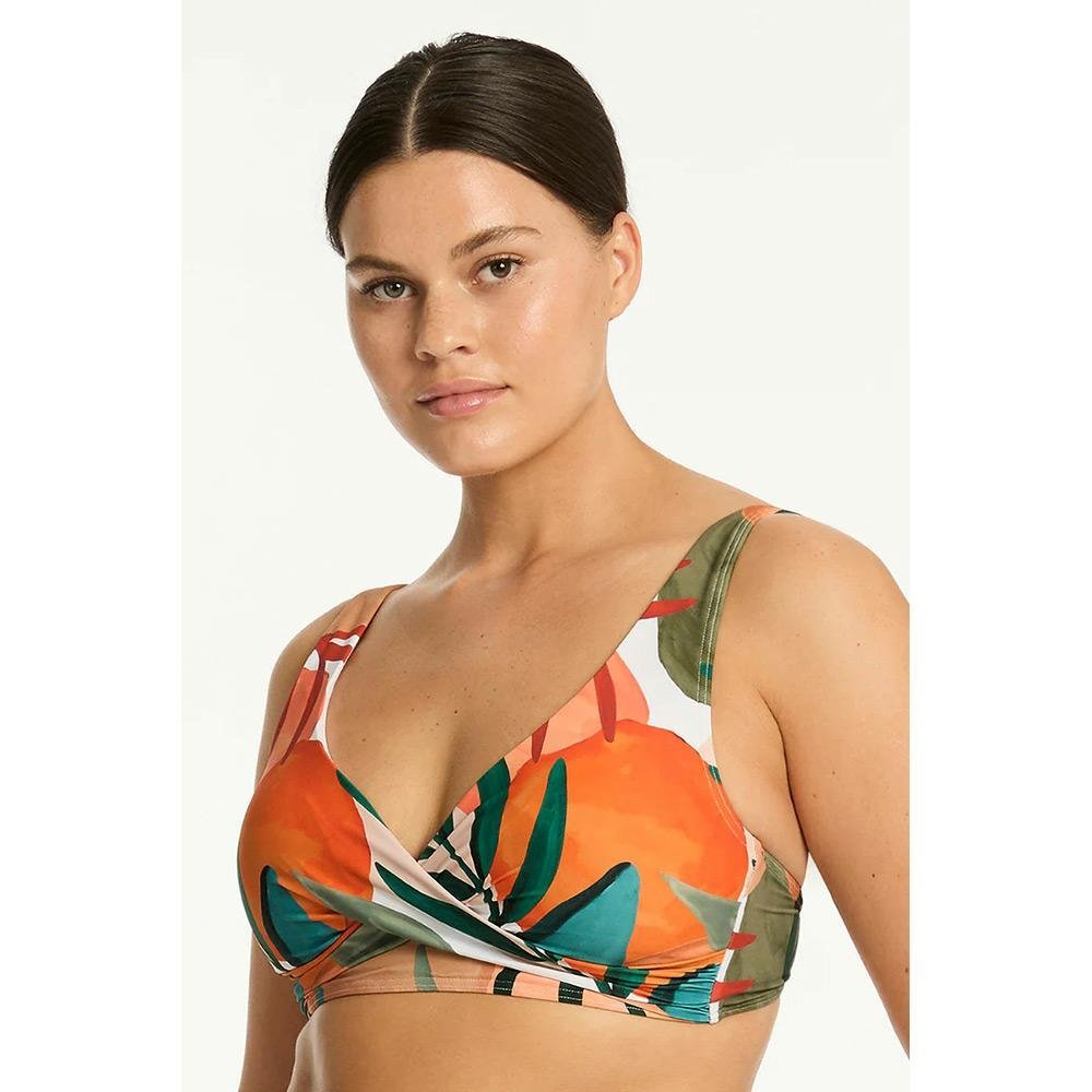 Sea Level Australia Tropaluxe Cross Front Multifit Bra Top