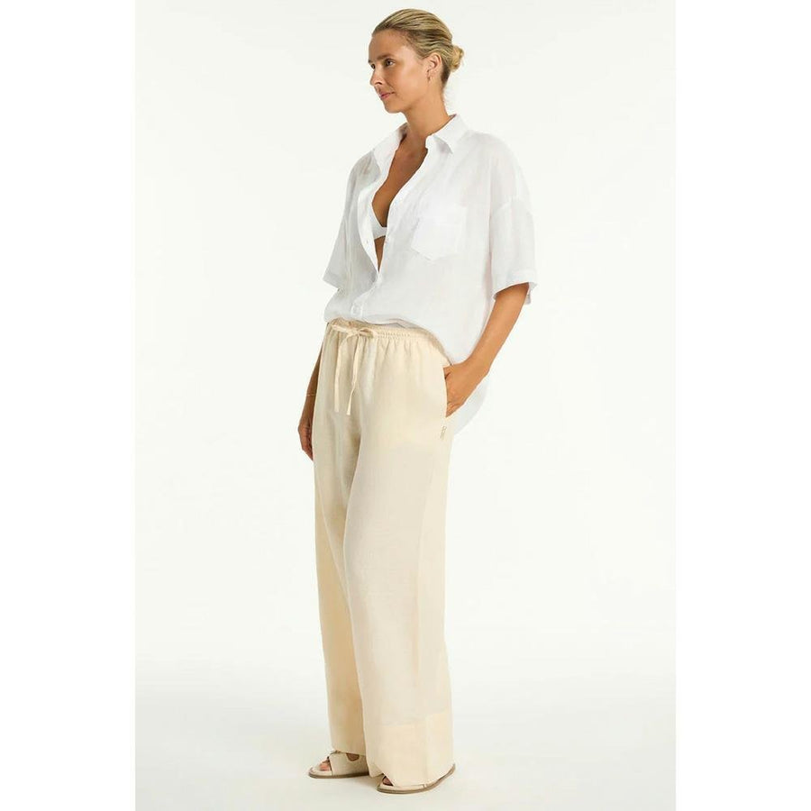 Sea Level Australia Tidal Linen Palazzo Pant