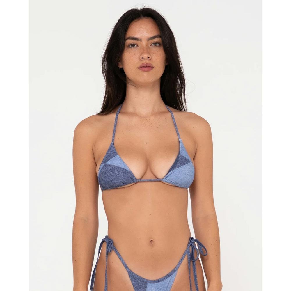 Rusty Britney Patchwork Triangle Bikini Top