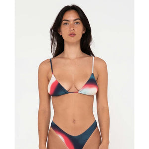 Rusty Meshy Printed Triangle Bikini Top