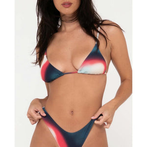 Rusty Meshy Printed Triangle Bikini Top