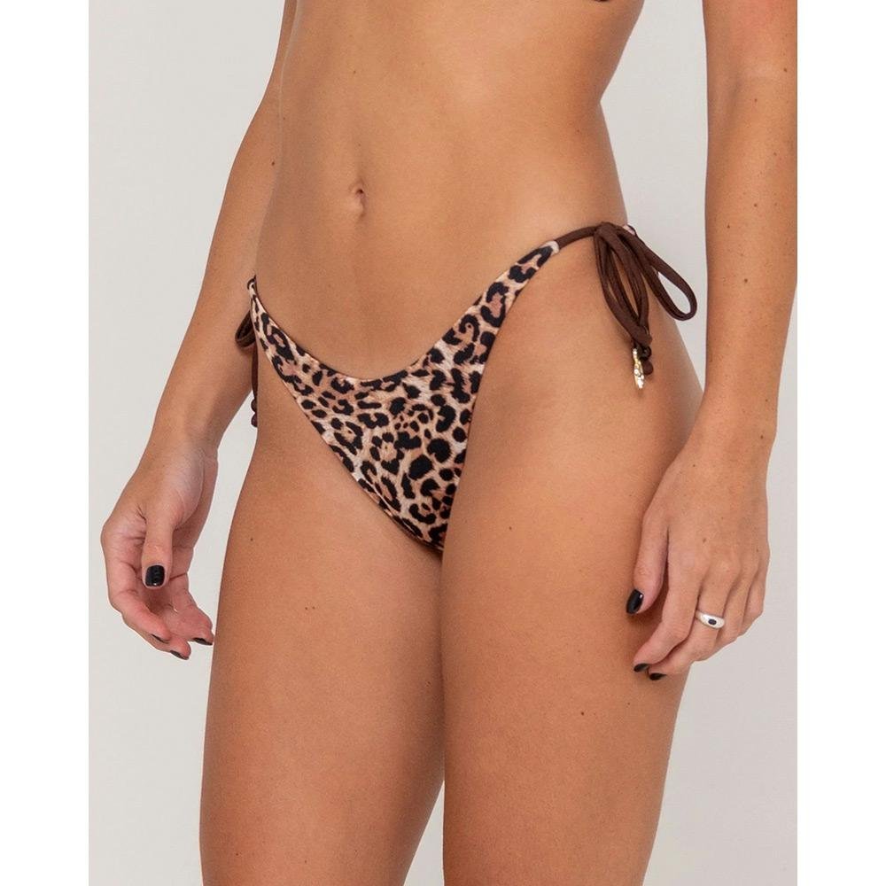 Rusty Lennie Leopard Side Tie Bikini Bottom