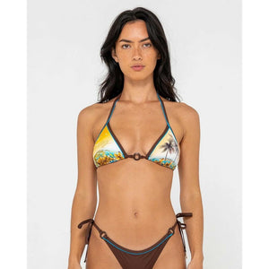 Rusty La Cabana Graphic Triangle Bikini Top