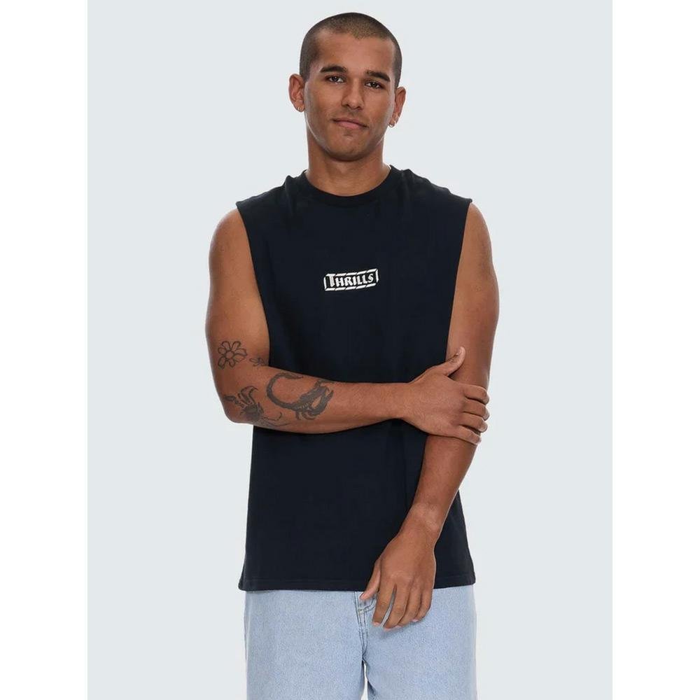 Thrills Calm State Embro Box Crop Muscle Tee