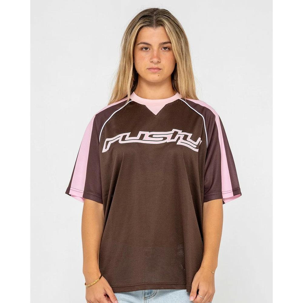 Rusty Naples Contrast Oversized Sports Jersey