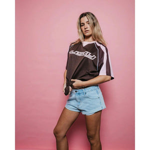 Rusty Naples Contrast Oversized Sports Jersey