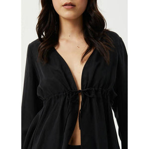 Afends Grace Cupro Tie Blouse