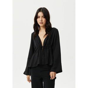 Afends Grace Cupro Tie Blouse