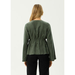 Afends Grace Cupro Tie Blouse