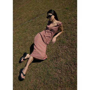 Afends Austin Check Midi Dress