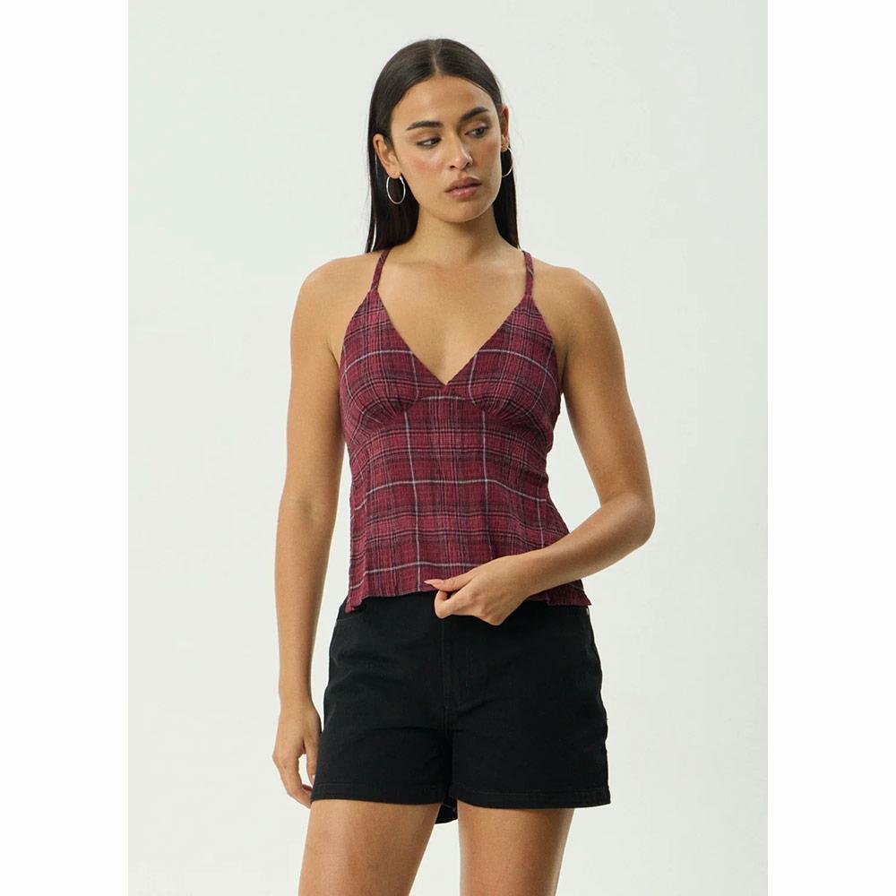 Afends Eboni Seersucker Check Top
