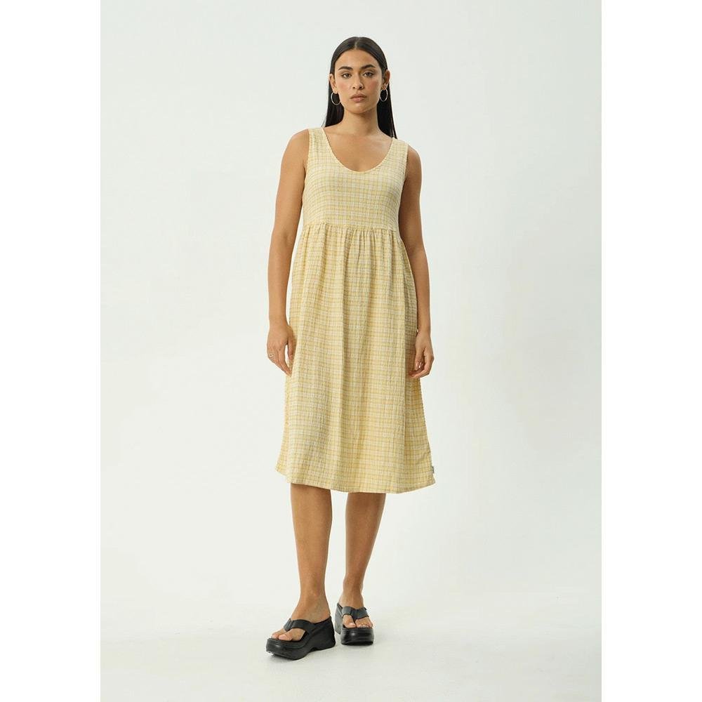 Afends Sunday Seersucker Check Midi Dress