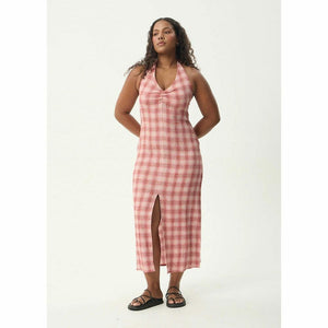 Afends Position Andy Seersucker Halter Dress