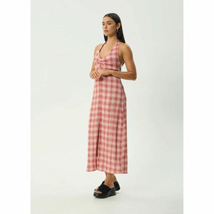 Afends Position Andy Seersucker Halter Dress