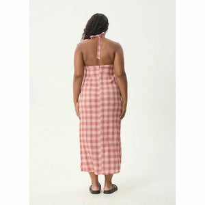 Afends Position Andy Seersucker Halter Dress