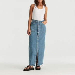 Wrangler Button Through Maxi Skirt