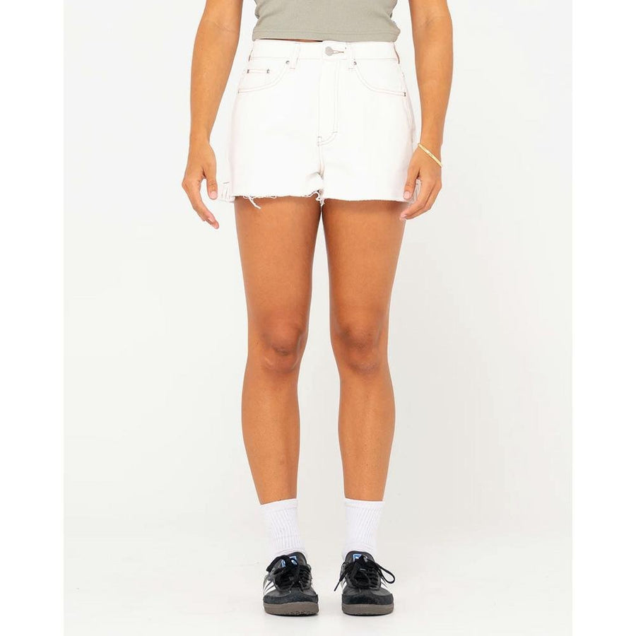 Rusty Penny Kick Flare High Waisted Denim Short