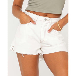 Rusty Penny Kick Flare High Waisted Denim Short