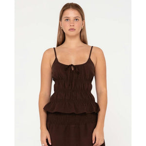 Rusty Palm Springs Shirred Cami Top