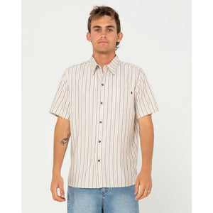 Rusty Pinstripe Relaxed Fit Short Sleeve Shirt