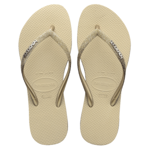 Havaianas Slim Sparkle Thongs - Sand Grey