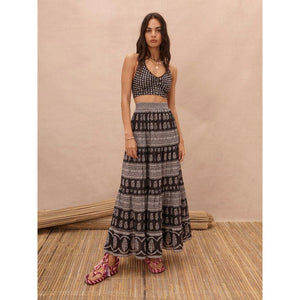 Boteh Hermia Tiered Maxi Skirt