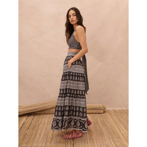 Boteh Hermia Tiered Maxi Skirt