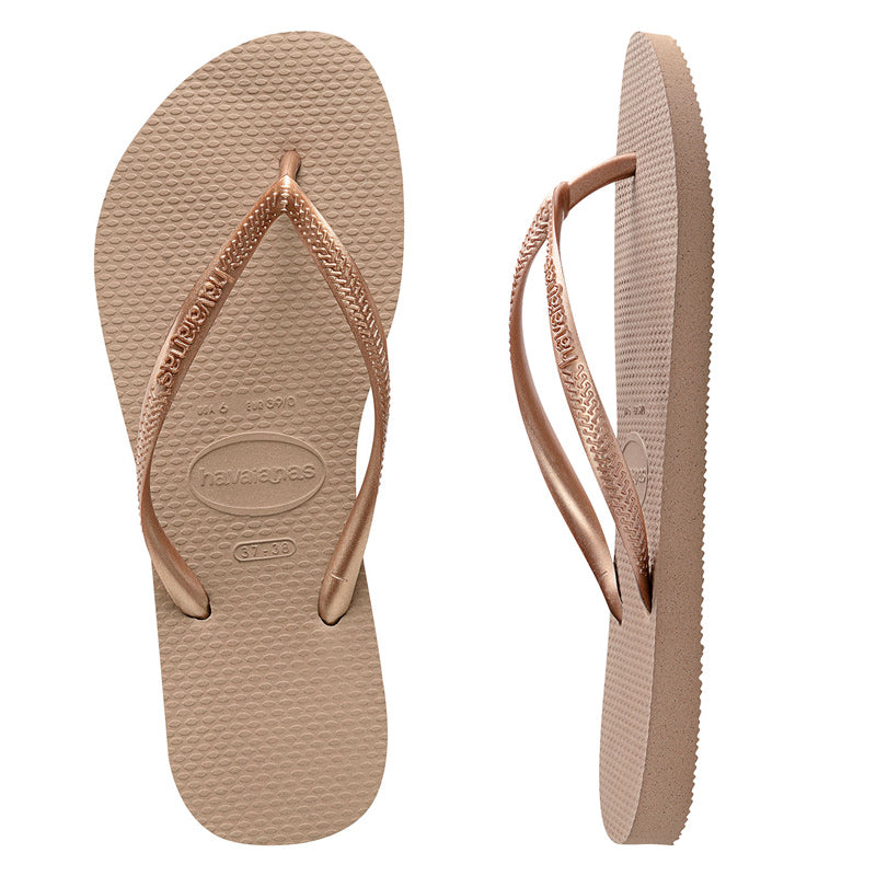 Havaianas Slim Metallic Rose Gold Thongs