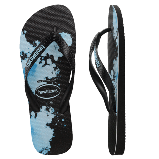 Havaianas Top Print Amp Thongs - Black/Blue